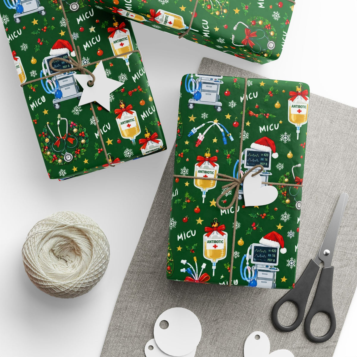 Medical ICU Nurse Christmas Wrapping Paper
