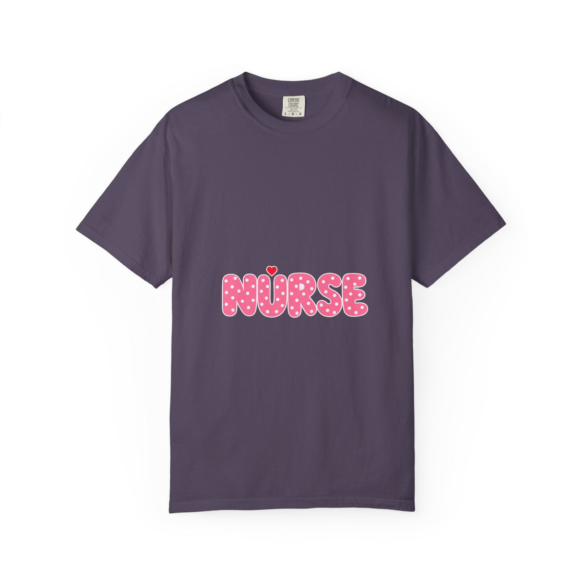 Nurse Pink Polka Dot Letters Comfort Colors T-Shirt