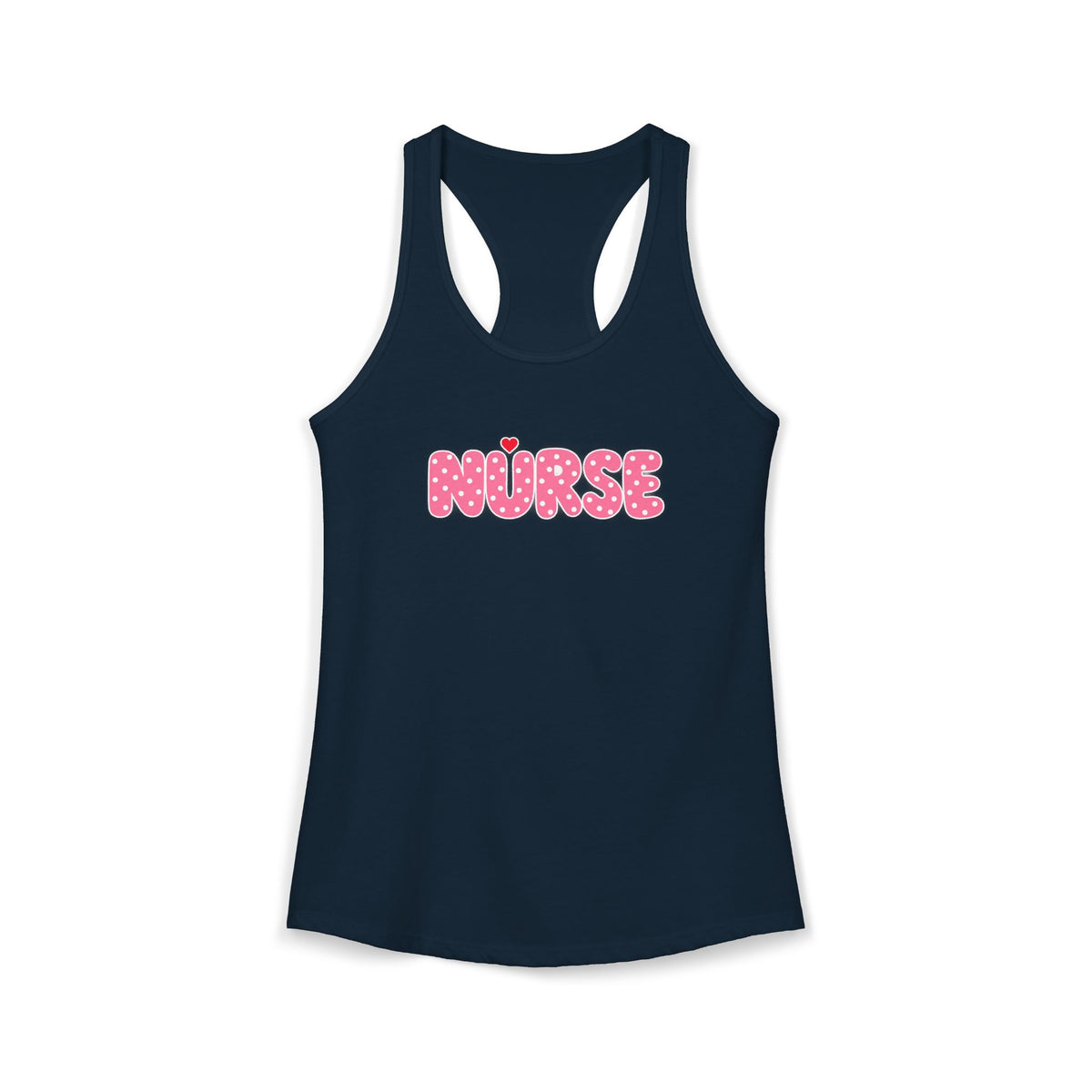 Nurse Pink Polka Dot Letters Women's Racerback Tank Top
