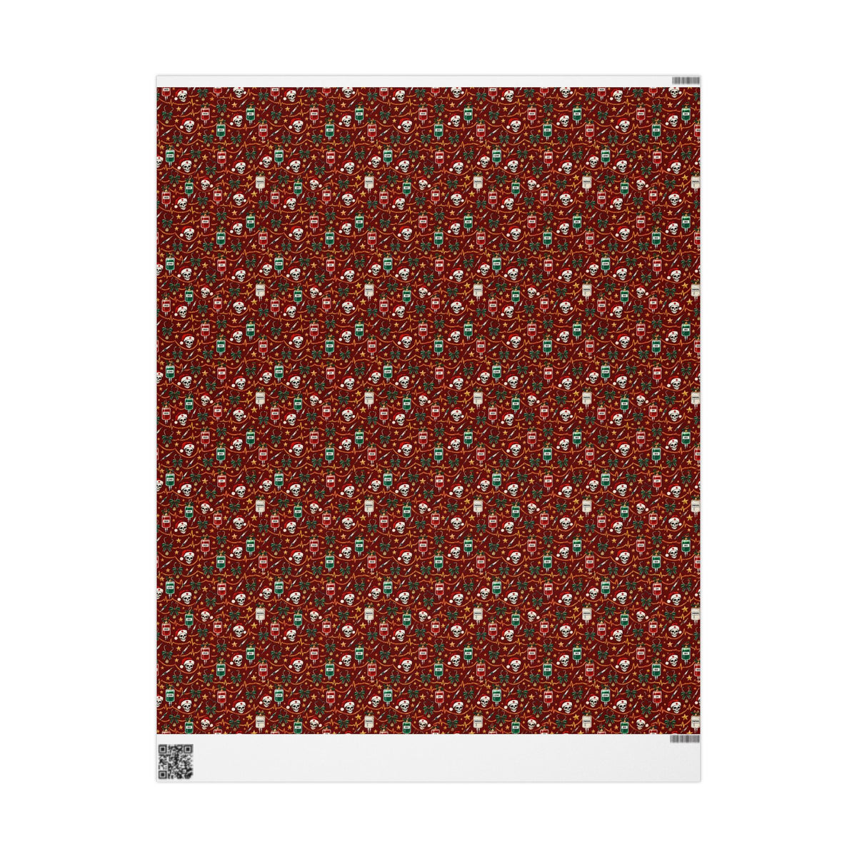 ICU Drips Christmas Ornaments Skeleton Nurse Wrapping Paper