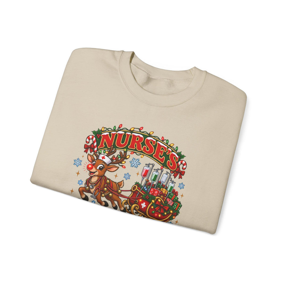 Naughty or Nice List Checked Twice Christmas Nurse Crewneck Sweatshirt