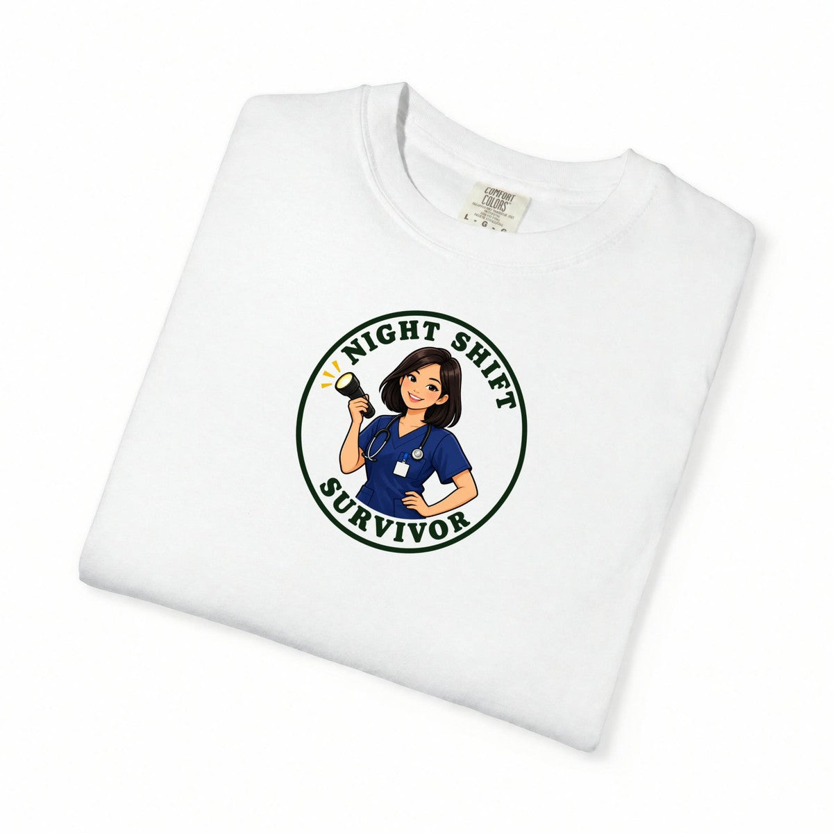 Night Shift Survivor Minimal Badge Women's Nurse Tee