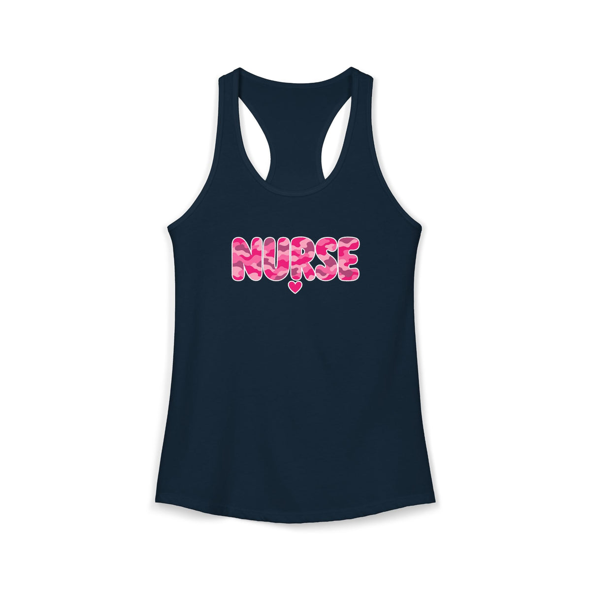 Nurse Pink Camo Women's Racerback Tank Top
