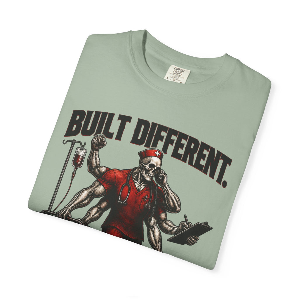 Built Different Staffed Short Skeleton Nurse Comfort Colors T-Shirt