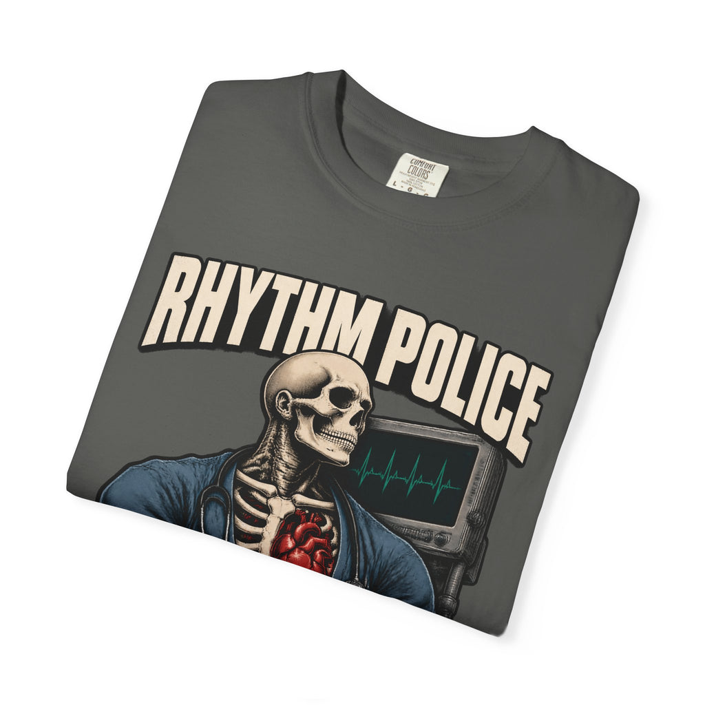 Rhythm Police Skeleton Tele Nurse Comfort Colors T-Shirt