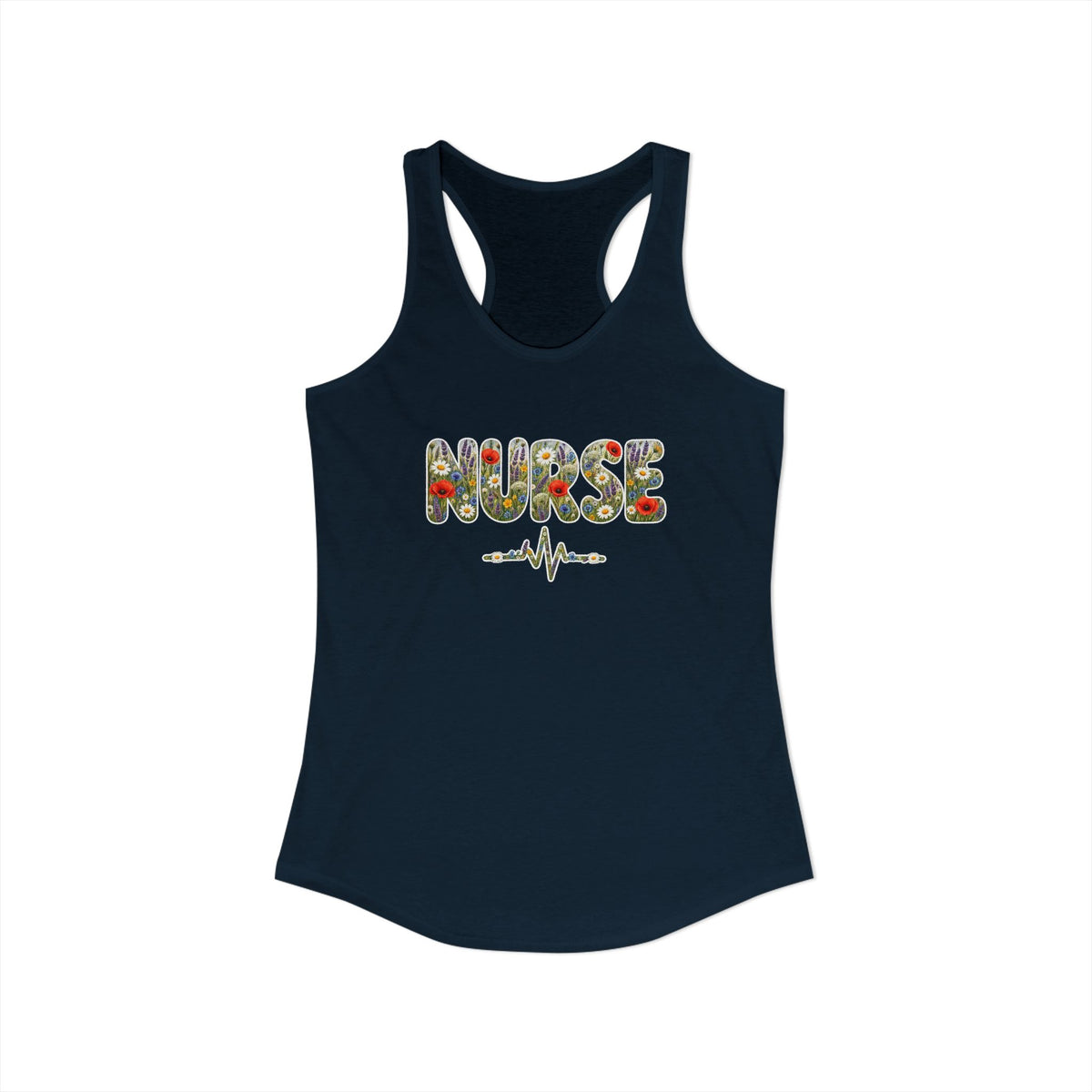 Nurse Boho Wildflower Floral Women's Racerback Tank Top