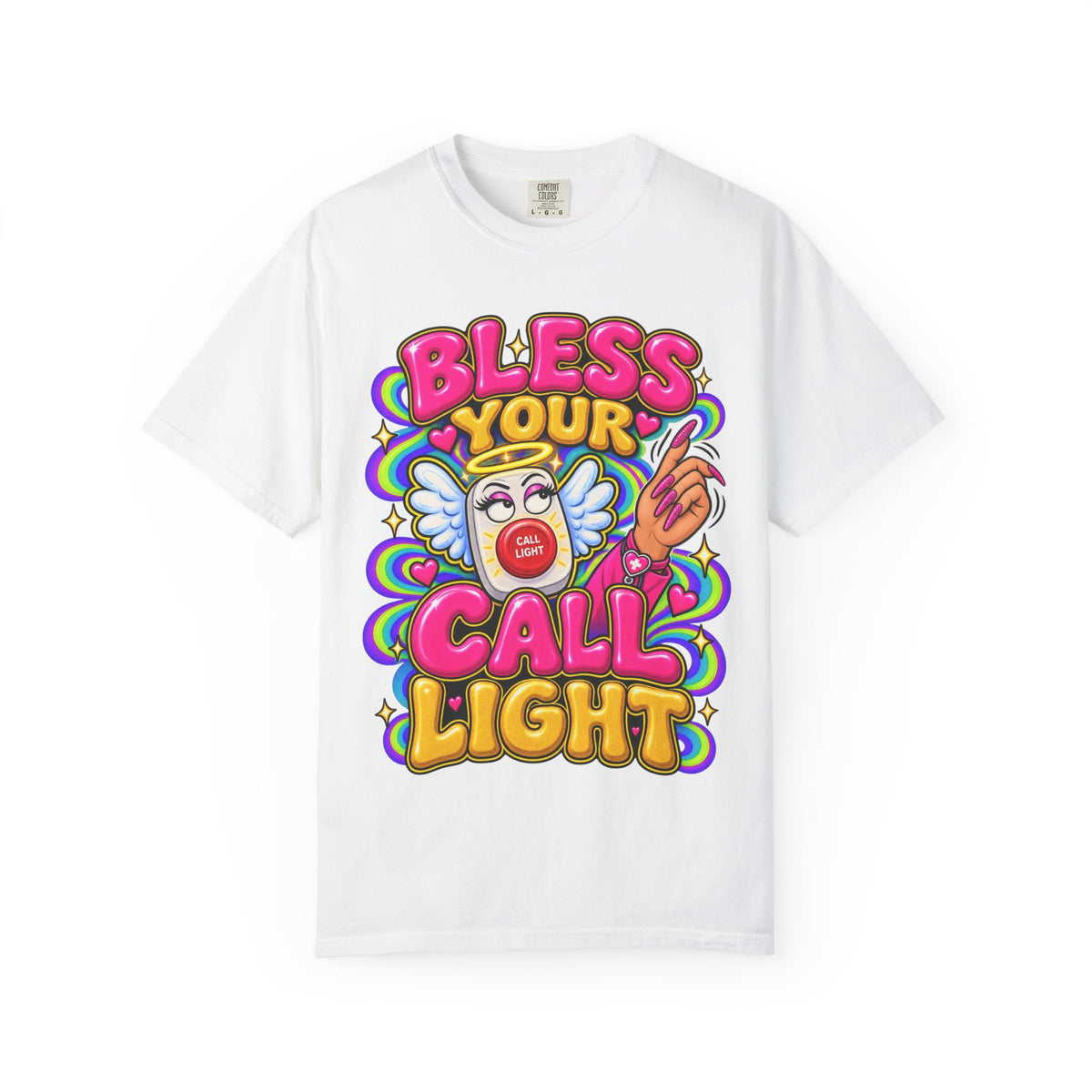 Bless Your Call Light Sassy Southern Nurse Comfort Colors T-Shirt