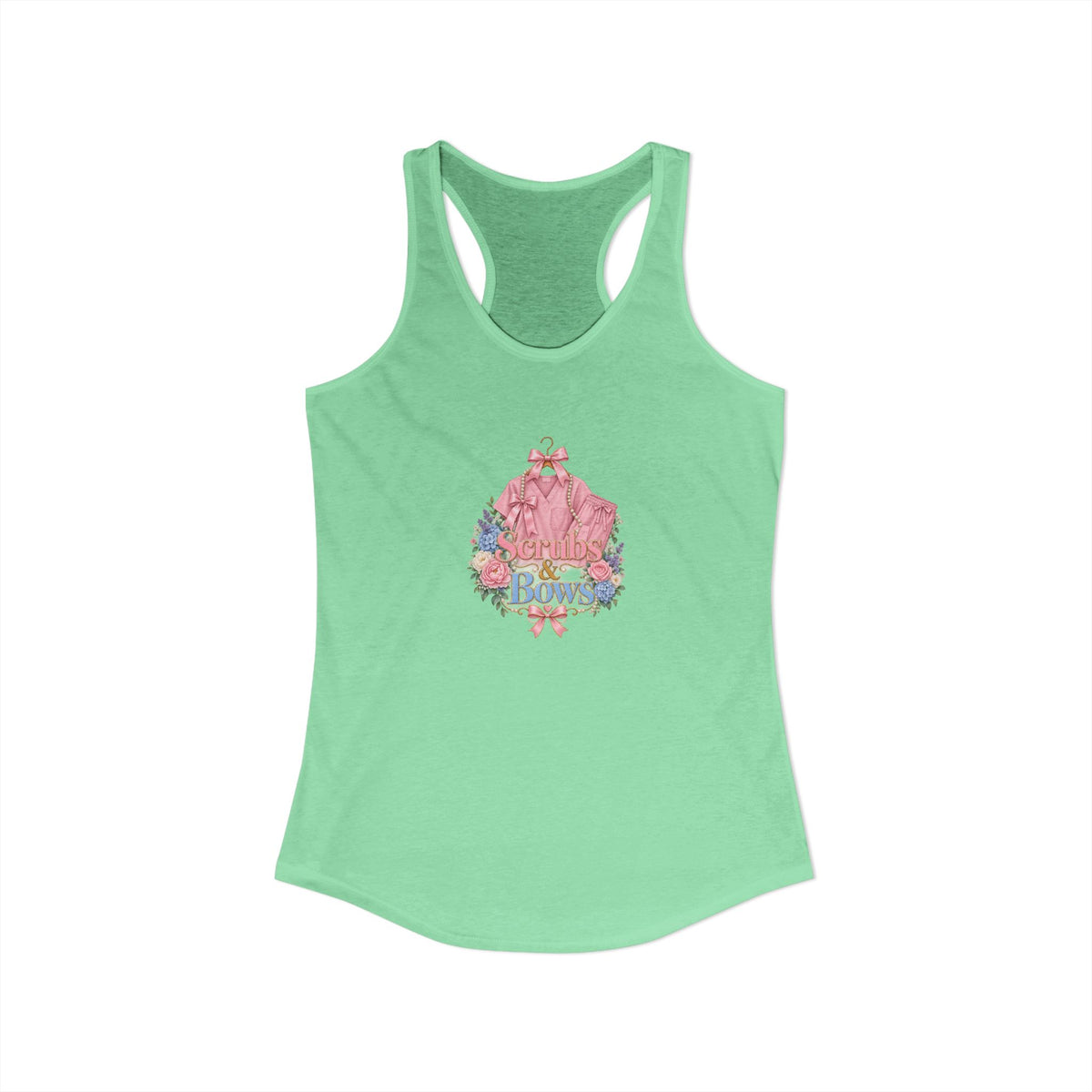 Scrubs and Bows Nurse Women's Racerback Tank Top