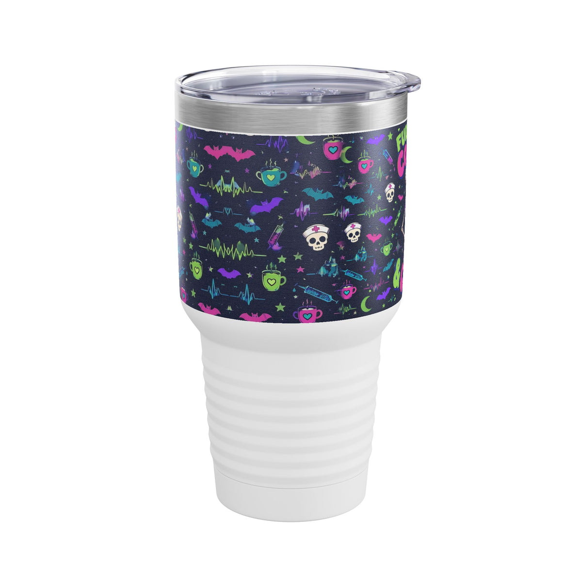 Fueled by Coffee and Chaos Skeleton Nurse 30oz Tundra Tumbler