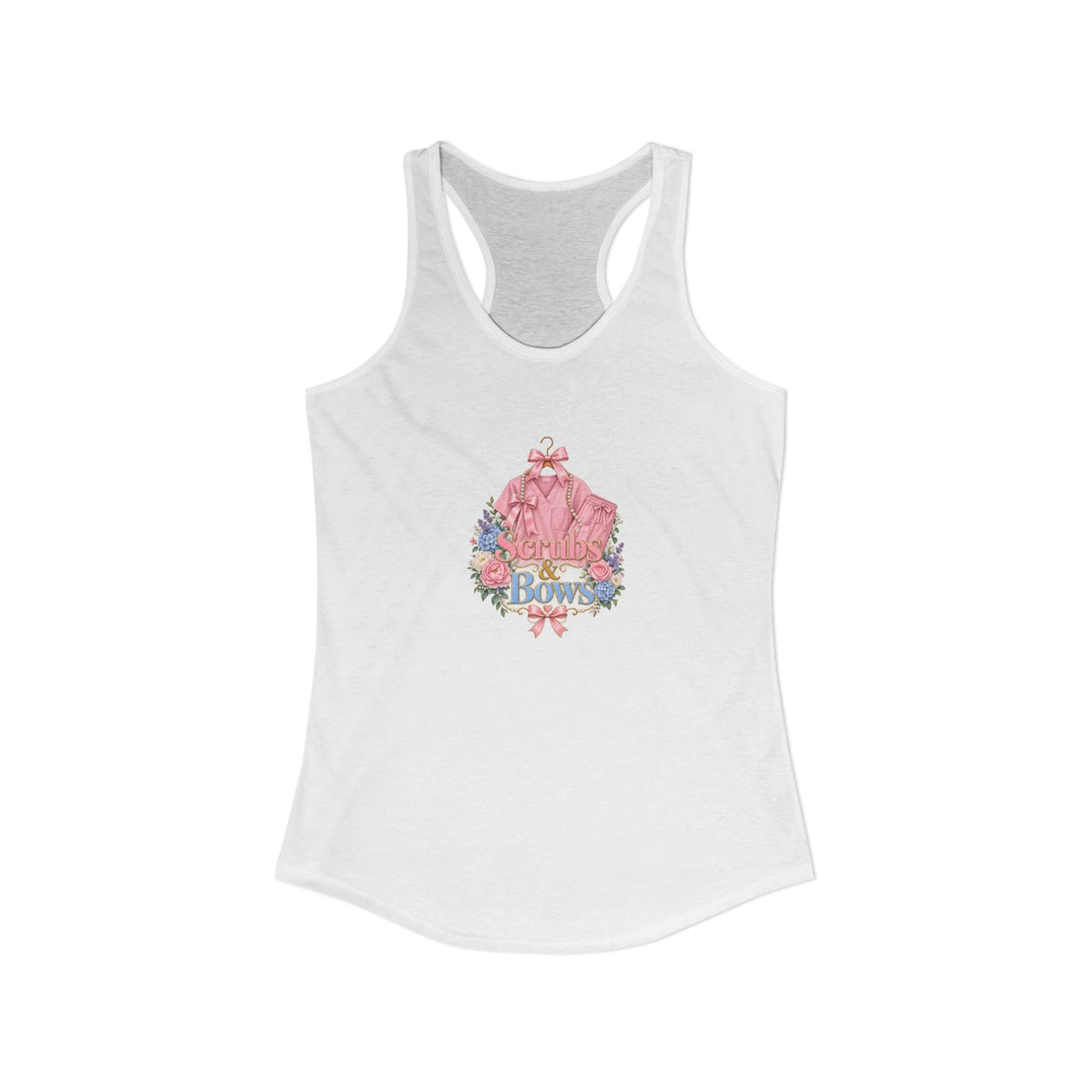 Scrubs and Bows Nurse Women's Racerback Tank Top