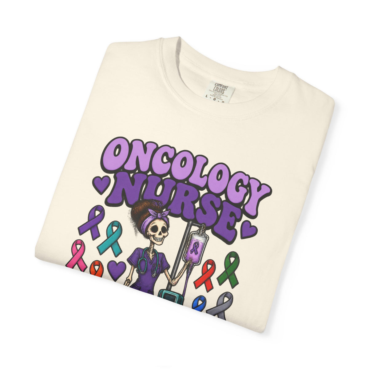 Oncology Nurse Hope in Every Bag Skinny Skeleton Comfort Colors T-Shirt