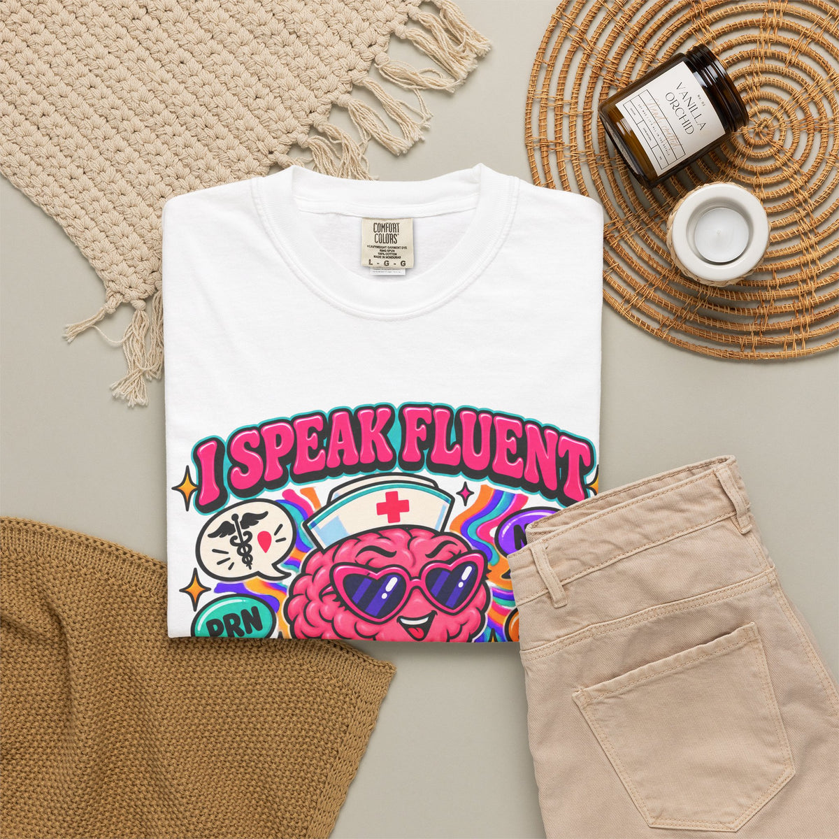 I Speak Fluent Sarcasm and Latin Funny Nurse Comfort Colors T-Shirt