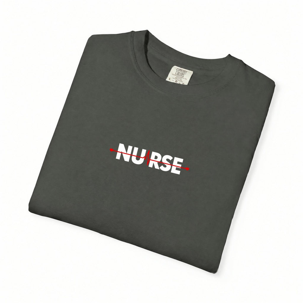 Nurse Heartbeat EKG Line Comfort Colors T-Shirt folded