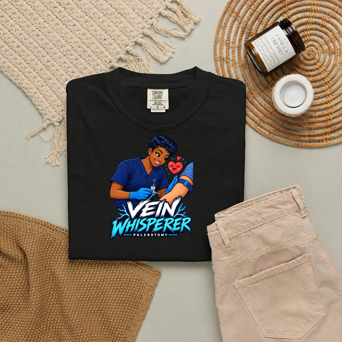 Vein Whisperer Male Phlebotomist Comfort Colors T-Shirt