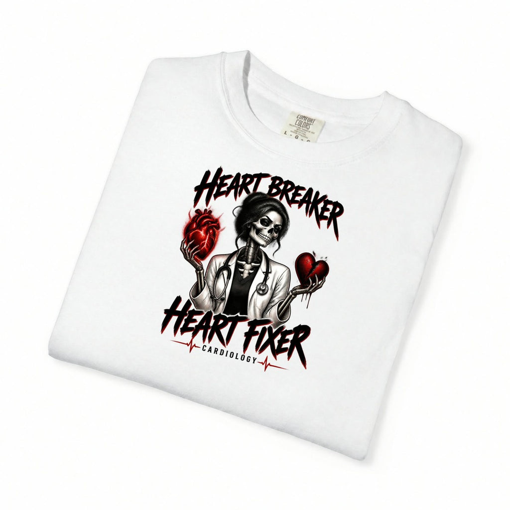Heart Breaker Heart Fixer Cardiology Skeleton Doctor Comfort Colors T-Shirt folded