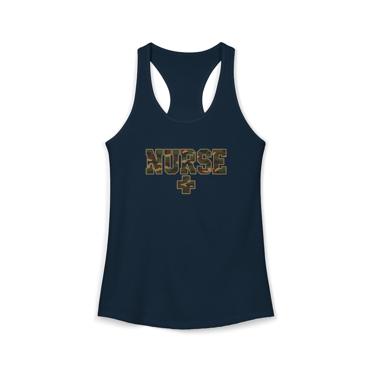 Nurse Woodland Camo Women's Racerback Tank Top