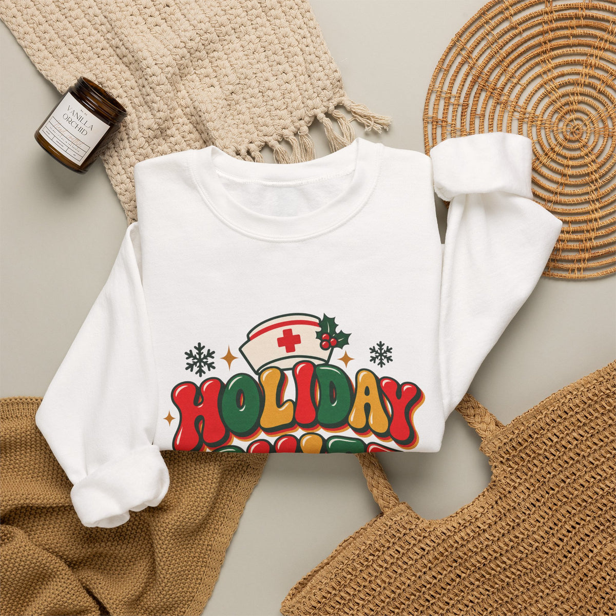 Holiday Shift Nursing Through the Holidays Crewneck Sweatshirt