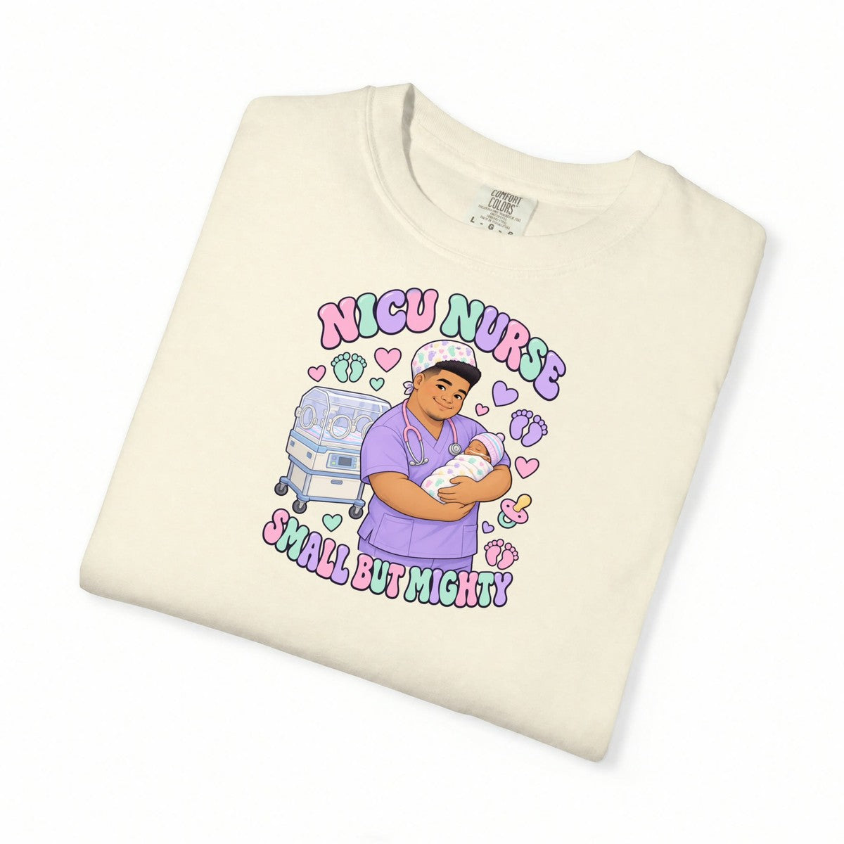 NICU Male Nurse Small But Mighty Tee