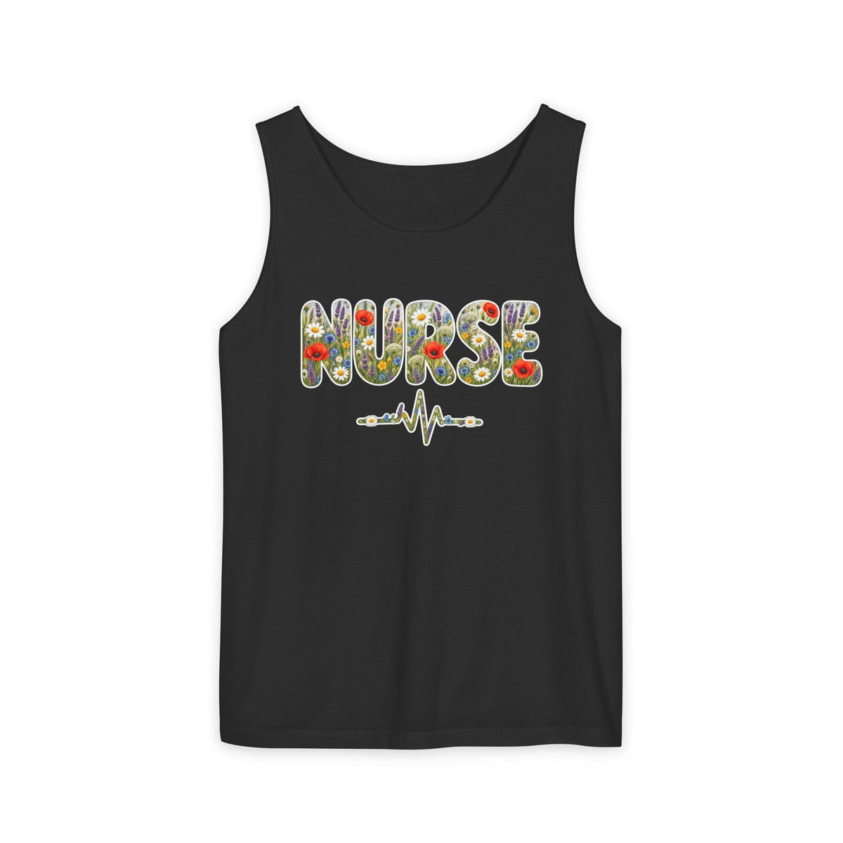 Nurse Boho Wildflower Floral Comfort Colors Tank Top