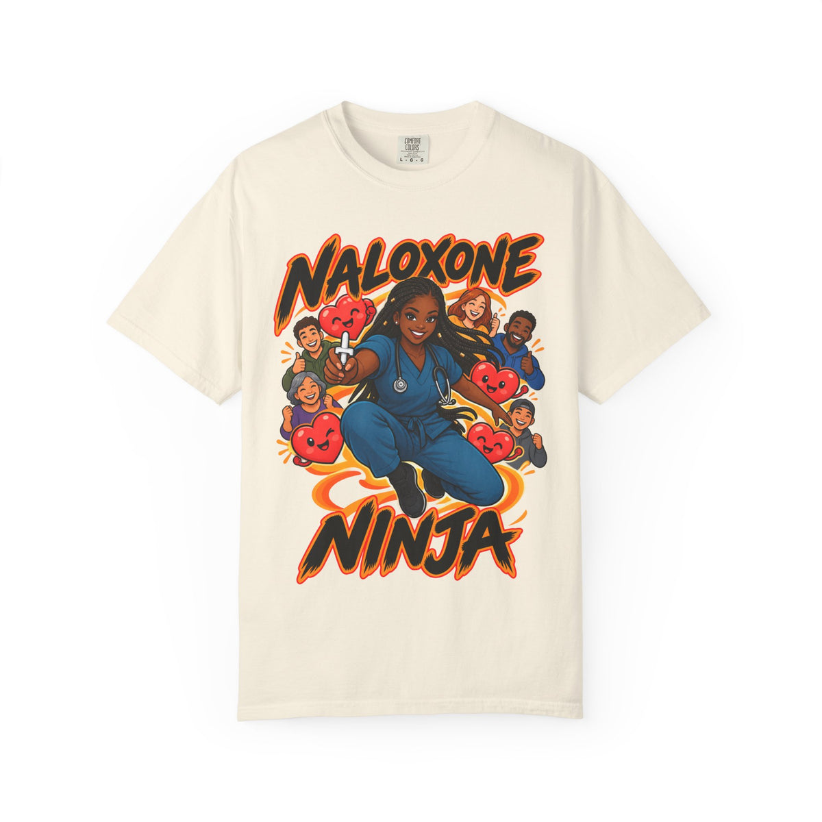 Naloxone Ninja ER Nurse Tee (Box Braids)
