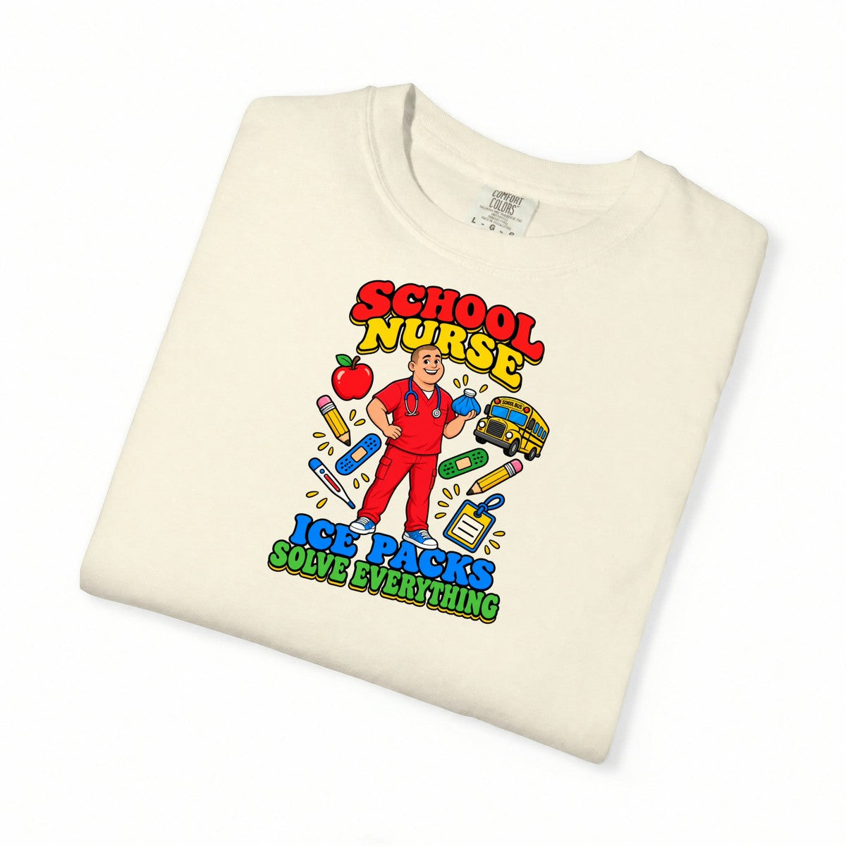 School Male Nurse Ice Packs Solve Everything Tee