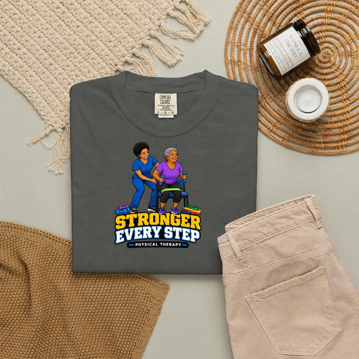 Stronger Every Step Women's Physical Therapist Comfort Colors T-Shirt