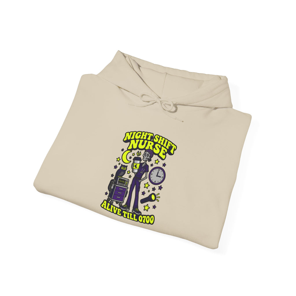 Night Shift Nurse Alive Till 0700 Skinny Skeleton Hoodie
