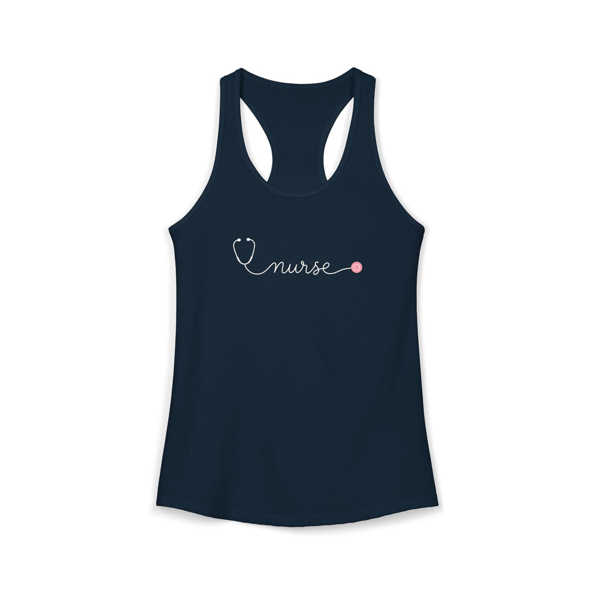 Nurse One Line Stethoscope Script Women's Racerback Tank Top