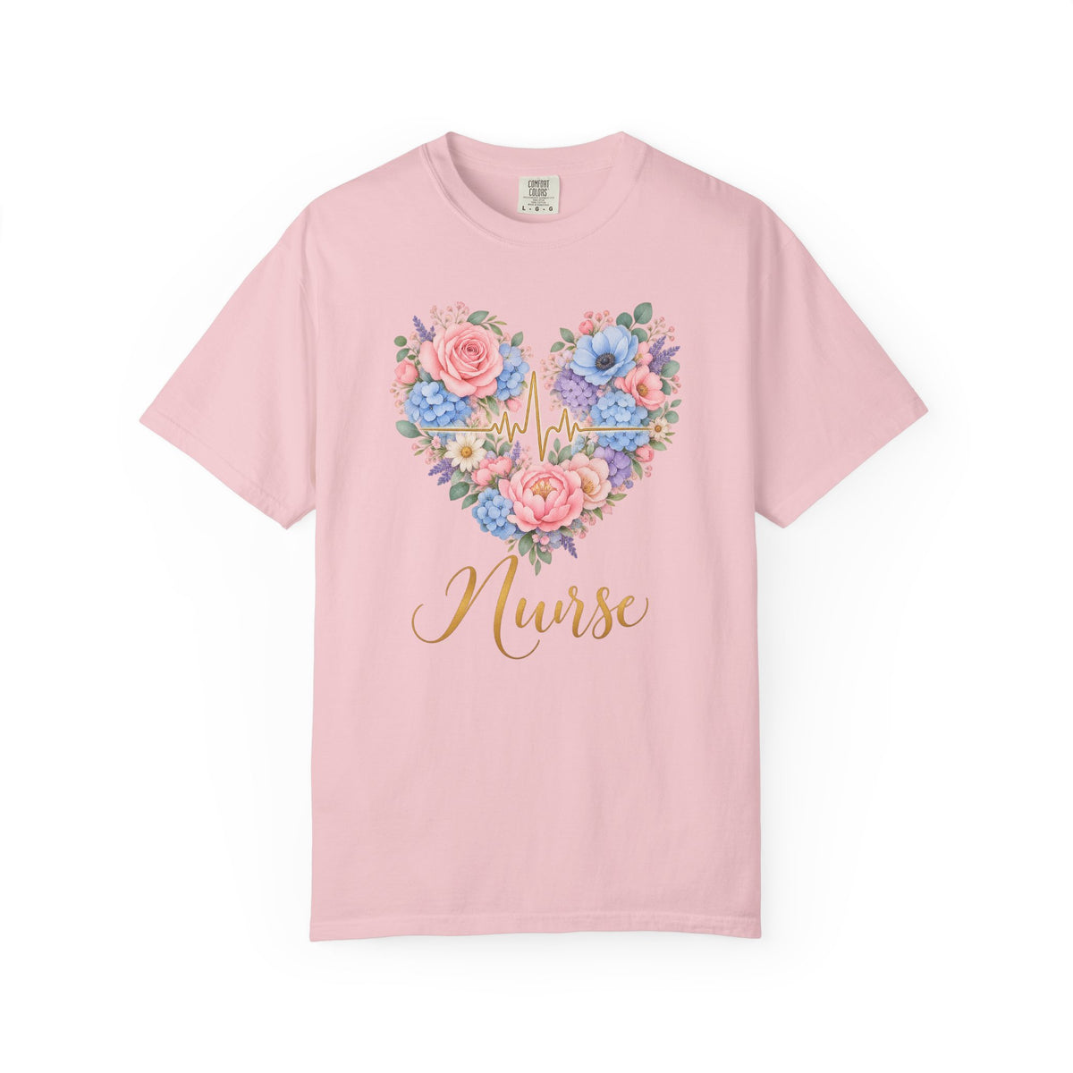 Watercolor Heart EKG Nurse Tee