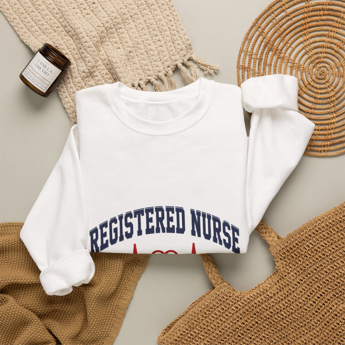 Registered Nurse Est. 2026 Varsity Heartbeat Crewneck Sweatshirt