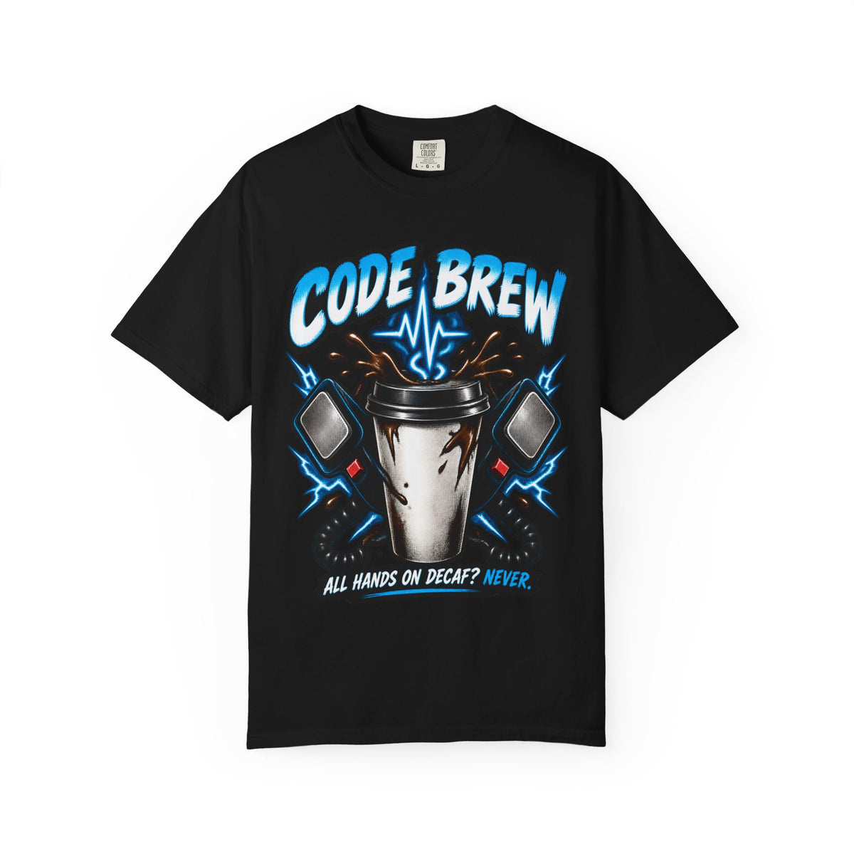 Code Brew Coffee Nurse Funny Code Blue Caffeine Comfort Colors T-Shirt