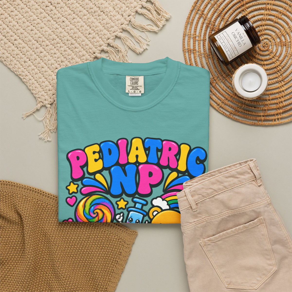 Pediatric NP Stickers and Shots Nurse Practitioner Comfort Colors T-Shirt