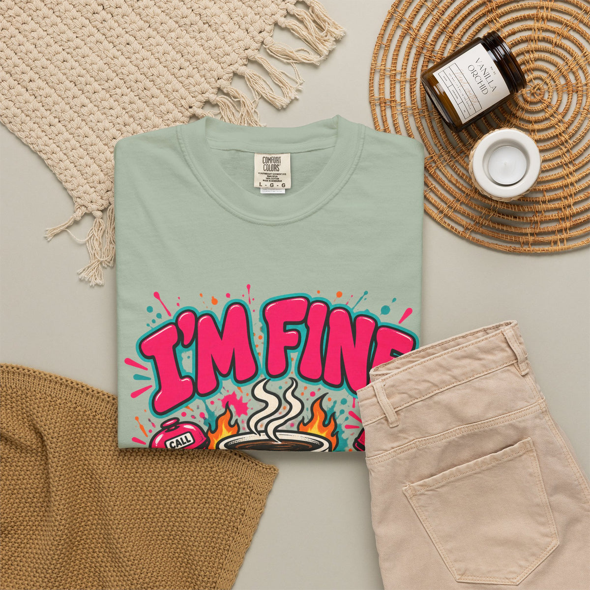 I'm Fine It's Fine Everything's Fine Funny Nurse Comfort Colors T-Shirt