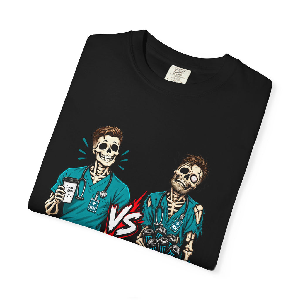 Shift 1 Me vs Shift 4 Me Skeleton Male Nurse Comfort Colors T-Shirt