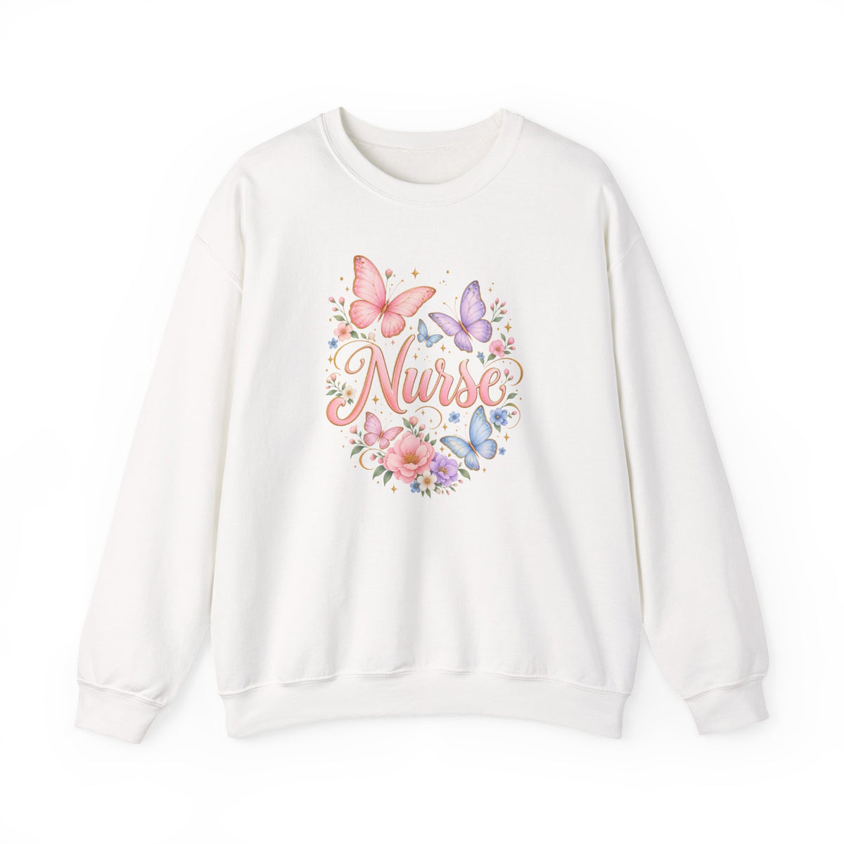 Butterfly Garden Nurse Crewneck Sweatshirt