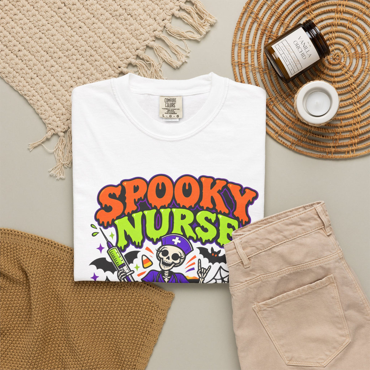 Spooky Nurse I've Seen Worse Skeleton Halloween Comfort Colors T-Shirt