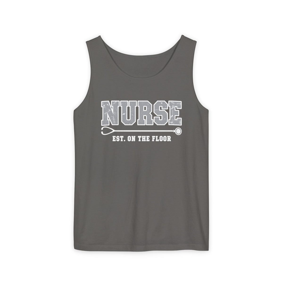 Nurse Varsity Est On the Floor Comfort Colors Tank Top