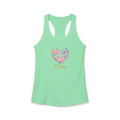 Watercolor Heart EKG Nurse Women's Racerback Tank Top
