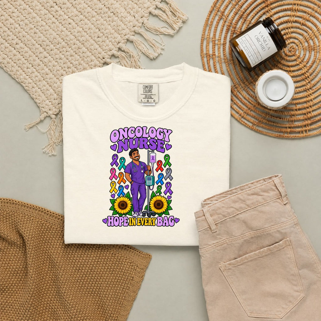 Oncology Male Nurse Hope in Every Bag Tee