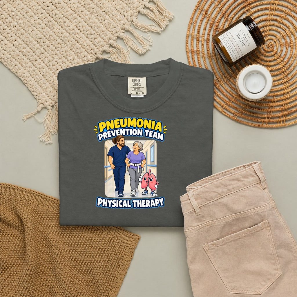 Pneumonia Prevention Team Male Physical Therapist Comfort Colors T-Shirt
