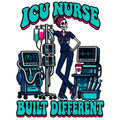 ICU Nurse Skeleton Badge Reel | Built Different