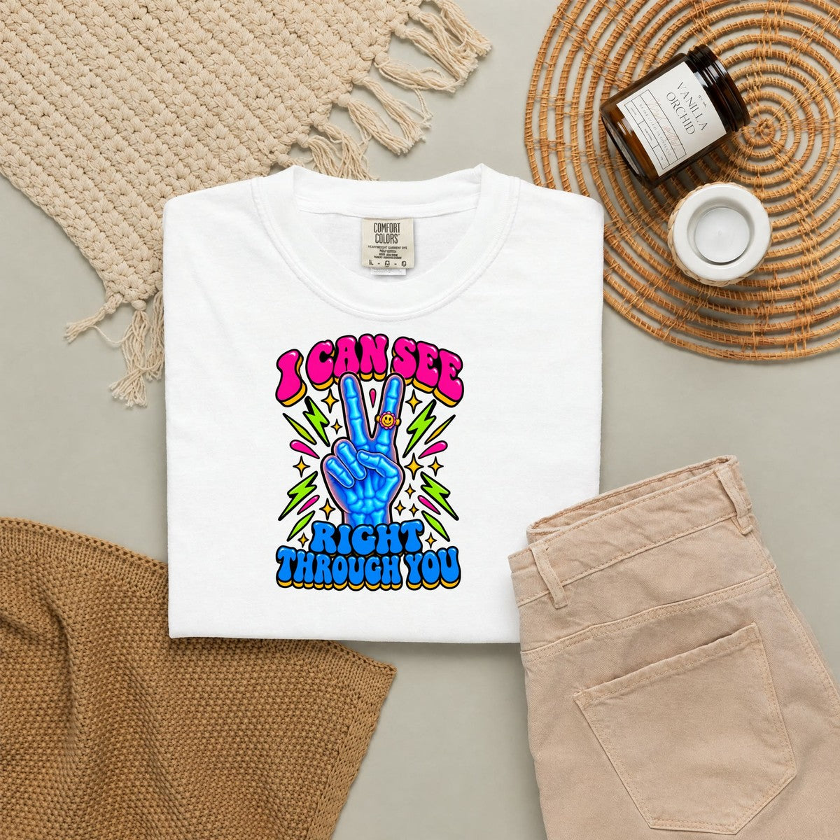 I Can See Right Through You X-Ray Hand Radiology Comfort Colors T-Shirt folded