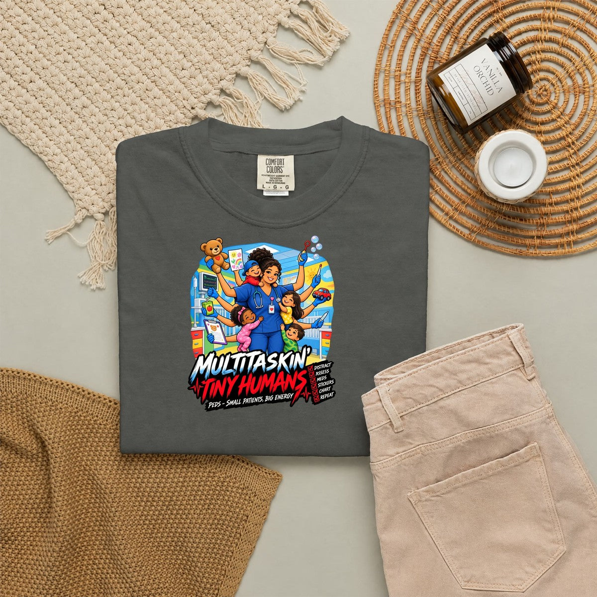 Multitaskin' Tiny Humans Peds Women's Nurse Tee