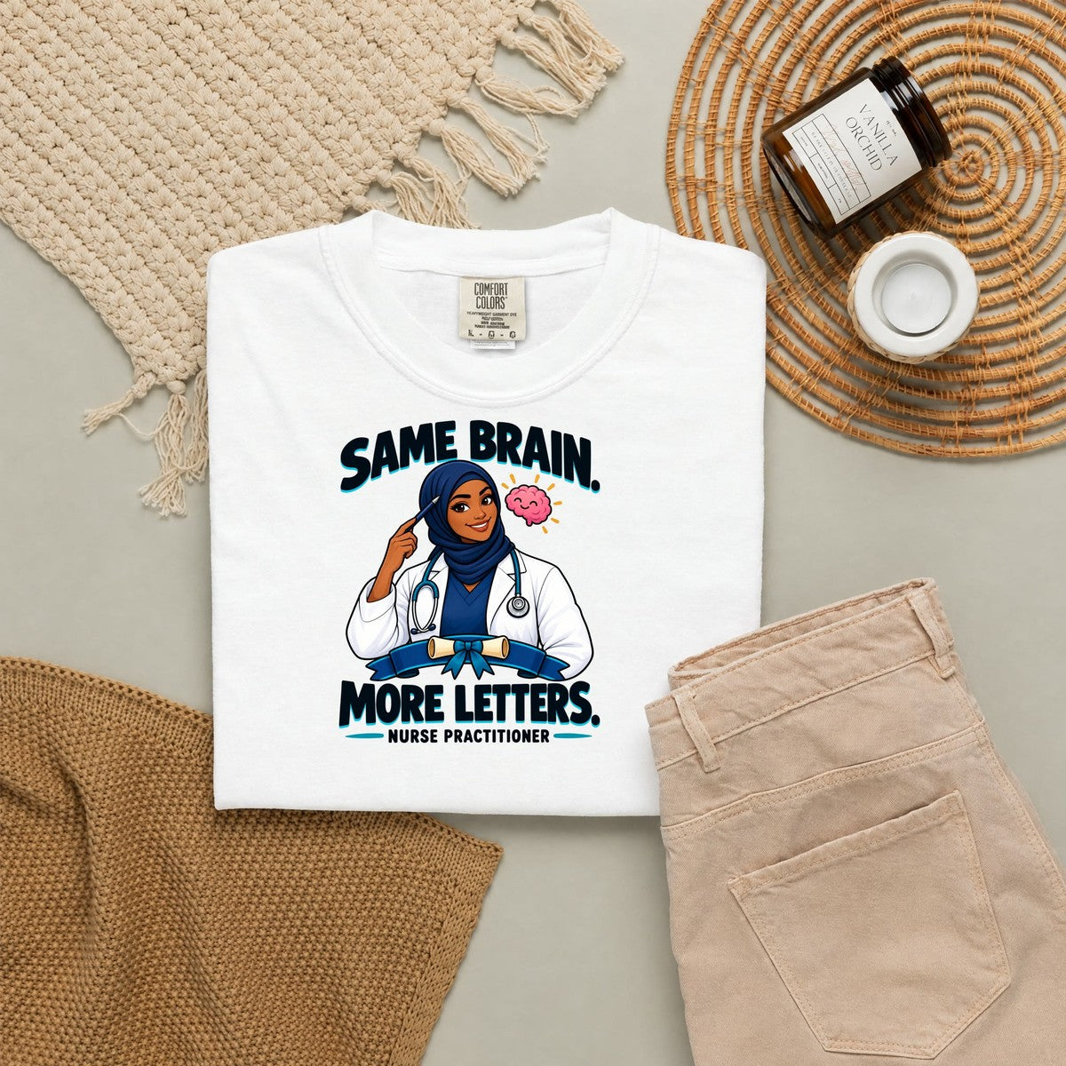 Same Brain More Letters Women's Nurse Practitioner Tee