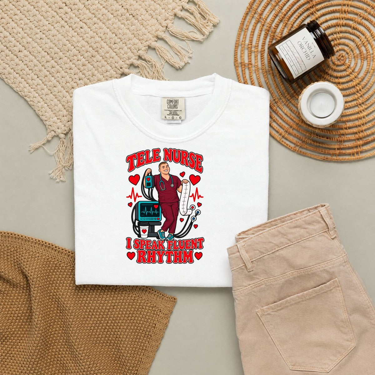 Tele Male Nurse I Speak Fluent Rhythm Tee