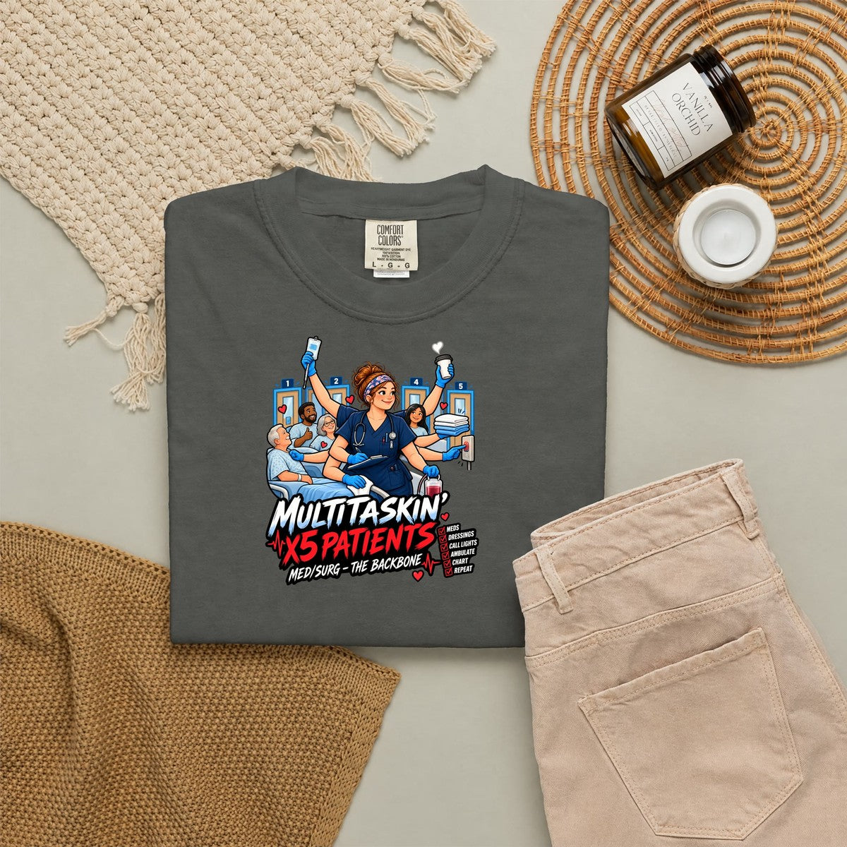 Multitaskin' x5 Patients Med Surg Women's Nurse Tee