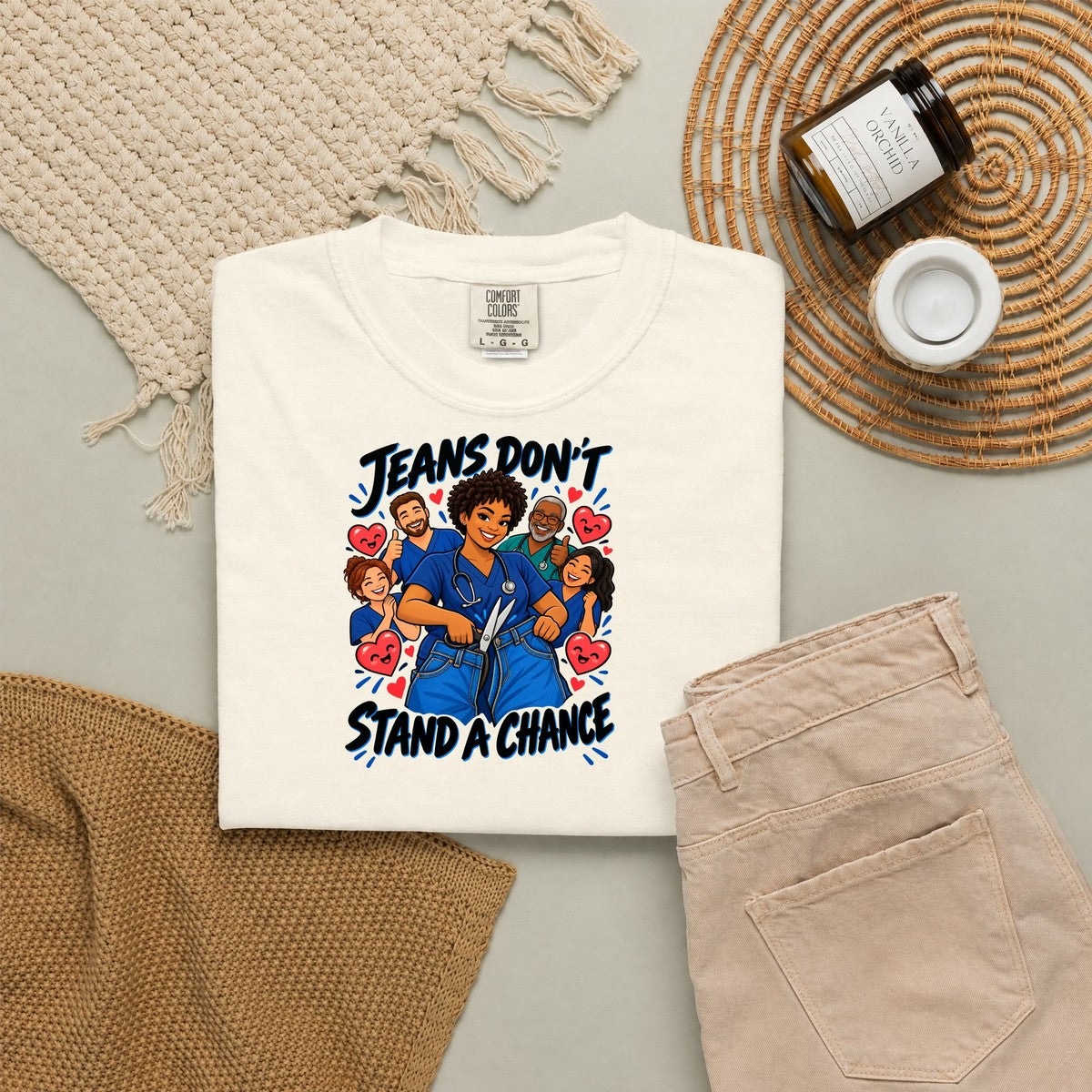 Jeans Don't Stand a Chance ER Nurse Tee (Short Natural)