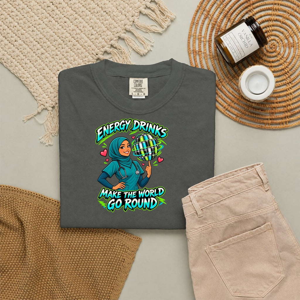 Energy Drinks Make the World Go Round Nurse Tee (Hijab)