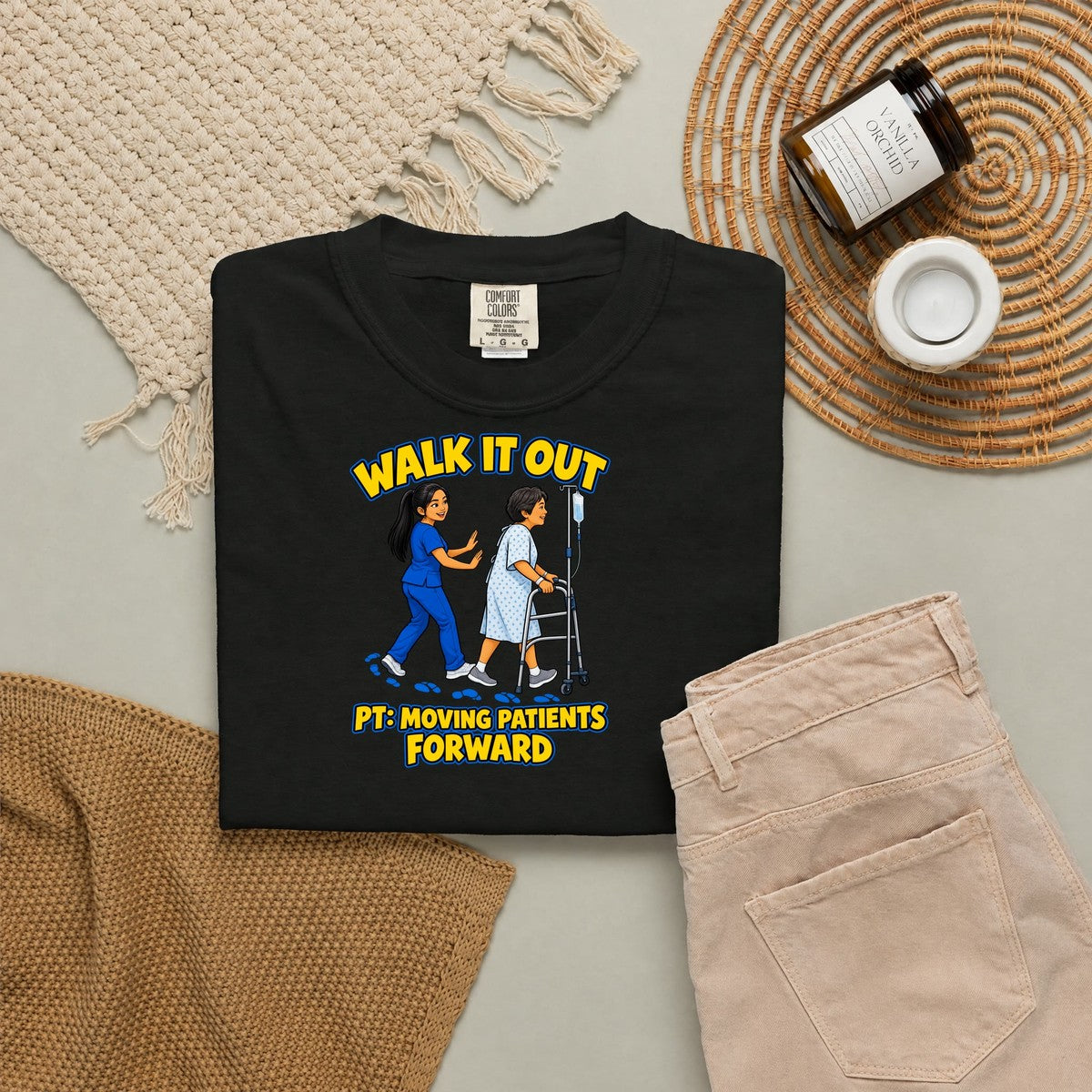 Walk It Out Women's Physical Therapist Comfort Colors T-Shirt