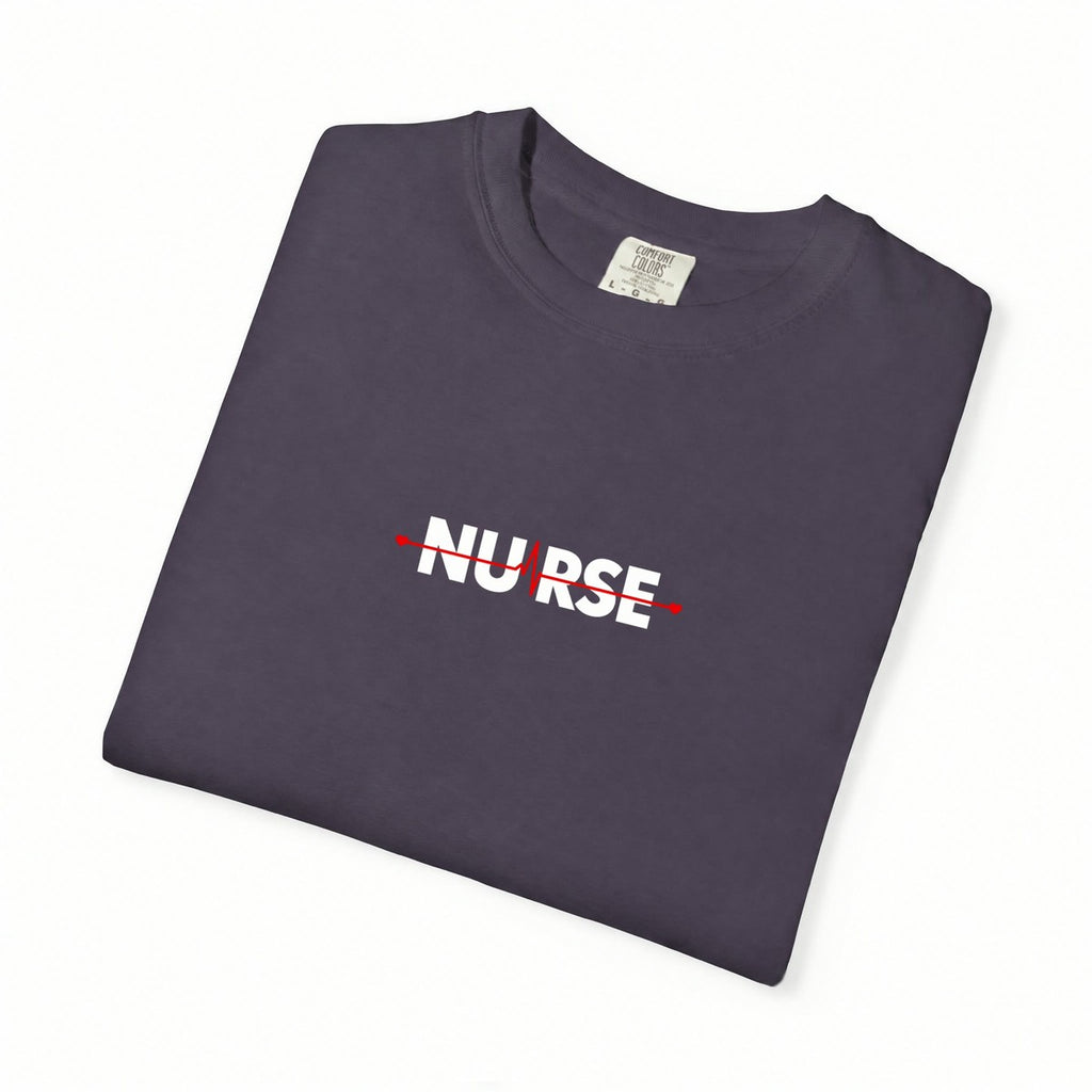 Nurse Heartbeat EKG Line Comfort Colors T-Shirt folded